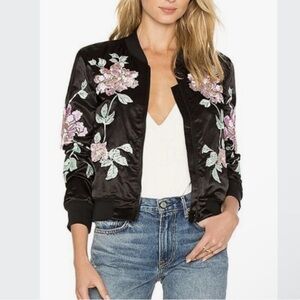 3x1 Black Embroidered Floral Jacket Size M